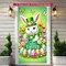 Easter Door Cover 71x35 Inch – Happy Easter Bunny Banner, Easter Decorations for Front Door, Spring Outdoor Porch Wall Decor
